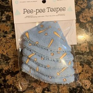 Pee-pee Teepee Baby Boys Blue Baseball Print Set